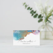 Waterverf Kleurrijk Gouden Textuur Visitekaartje (Staand voorkant)