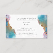 Waterverf Kleurrijk Gouden Textuur Visitekaartje (Achterkant)