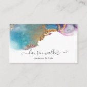 Waterverf Kleurrijk Gouden Textuur Visitekaartje (Voorkant)