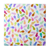 Waterverf kleurrijk modern anananassepatroon