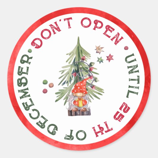 Waterverf kleurrijk: open geen kerstmis ronde sticker (Voorkant)
