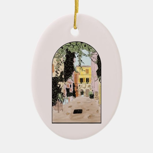 Waterverf kleurrijk Rome, Italië Keramisch Ornament (Voorkant)