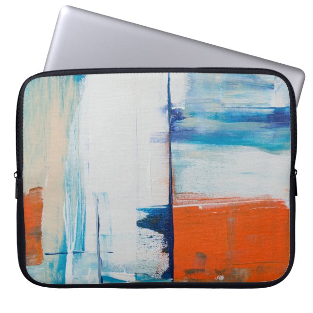 Waterverf kleurrijk schilderij. Abstracte marmer Laptop Sleeve (Voorkant)