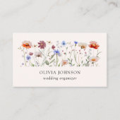 Waterverf Kleurrijk Wildflower Visitekaartje (Voorkant)
