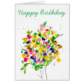 Waterverf kleurrijke abstracte boom (Voorkant)