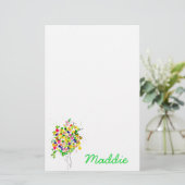 Waterverf kleurrijke abstracte boom briefpapier (Staand voorkant)