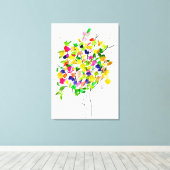 Waterverf kleurrijke abstracte boom canvas afdruk (Insitu (Houten vloer))