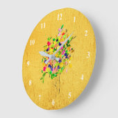 Waterverf kleurrijke abstracte boom grote klok (Hoek)