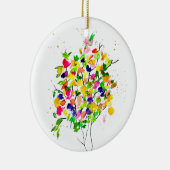 Waterverf kleurrijke abstracte boom keramisch ornament (Rechts)