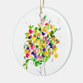 Waterverf kleurrijke abstracte boom keramisch ornament (Links)