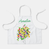 Waterverf kleurrijke abstracte boom schort (Voorkant)