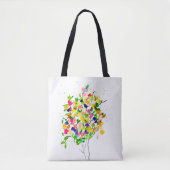 Waterverf kleurrijke abstracte boom tote bag (Voorkant)