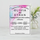 Waterverf Kleurrijke Abstracte Moderne Bruiloft Kaart (Staand voorkant)