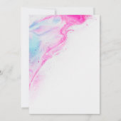 Waterverf Kleurrijke Abstracte Moderne Bruiloft Kaart (Achterkant)