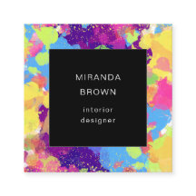 Waterverf Kleurrijke Abstracte zwarte QR-code