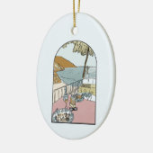 Waterverf kleurrijke Amalfikust, Italië Keramisch Ornament (Links)