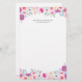 Waterverf kleurrijke annemonen Aangepast Briefpapier (Voorkant / Achterkant)