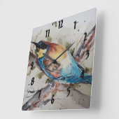 Waterverf kleurrijke bijenteelt vierkante klok (Hoek)