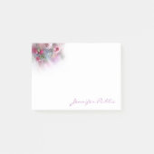 Waterverf Kleurrijke Bloemen Handgeschreven Sjablo Post-it® Notes (Voorkant)