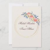 Waterverf Kleurrijke Bloemen Islamitische Moslim B Kaart (Achterkant)