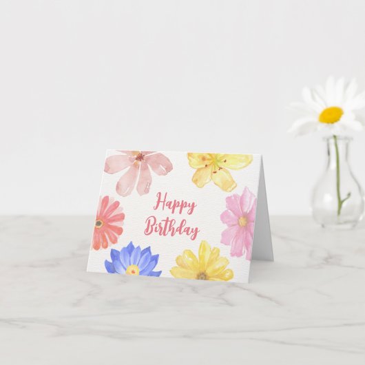 Waterverf kleurrijke bloemen kaart (Kleine Plant)