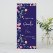 Waterverf Kleurrijke Bloemen Lijst Trouwprogramma Kaart (Staand voorkant)