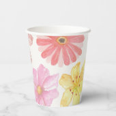 Waterverf kleurrijke bloemen papieren bekers (Achterkant)