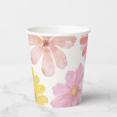 Waterverf kleurrijke bloemen papieren bekers (Links)