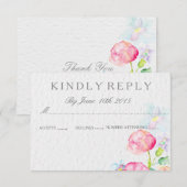 waterverf kleurrijke bloemen RSVP trouwkaarten (Voorkant / Achterkant)