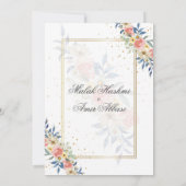 waterverf Kleurrijke bloemenbruiloft lijst moslim  Kaart (Achterkant)