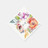 Waterverf Kleurrijke Bloemennaam Servet (Hoek)