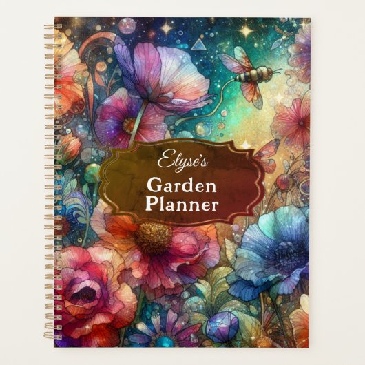  Waterverf Kleurrijke bloementuin Planner (Voorkant)