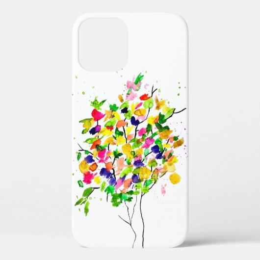 Waterverf kleurrijke boom Case-Mate iPhone case (Achterkant)