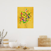 Waterverf kleurrijke boom poster (Keuken)