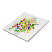 Waterverf kleurrijke boom tegeltje (Zijkant)