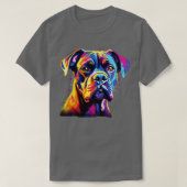 Waterverf Kleurrijke Boxer Dog Premium T-shirt (Design voorkant)