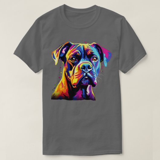 Waterverf Kleurrijke Boxer Dog Premium T-shirt (Design voorkant)