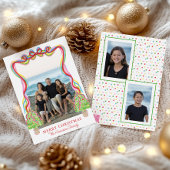 Waterverf Kleurrijke Confetti Kerstbomen Foto Feestdagenkaart