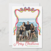 Waterverf Kleurrijke Confetti Kerstfoto Feestdagenkaart (Voorkant)