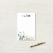 Waterverf kleurrijke daisy naam post-it® notes (Op bureau)