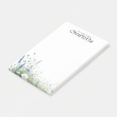 Waterverf kleurrijke daisy naam post-it® notes (Schuin)
