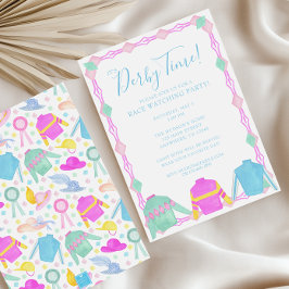 Waterverf Kleurrijke Derby Jerseys & Petten Party Kaart