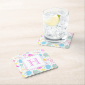 Waterverf Kleurrijke Derby Truien & Petten Monogra Kartonnen Onderzetters (Insitu)