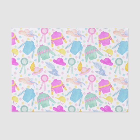 Waterverf Kleurrijke Derby Truien & Petten Tissuepapier (Voorkant)