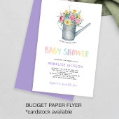 Waterverf kleurrijke floral baby shower uitnodigin flyer