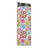 Waterverf kleurrijke Floral Collage custom Summer Thermosbeker (Geroteerd rechts)