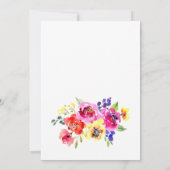 Waterverf Kleurrijke Floral Garden Bridal Brunch Kaart (Achterkant)