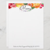 Waterverf kleurrijke fruitfeestmenuletterkop (Voorkant / Achterkant)