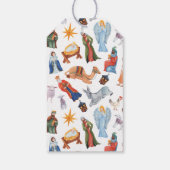 Waterverf Kleurrijke Geboorte Kerstmis Cadeaulabel (Achterkant)