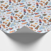 Waterverf Kleurrijke Geboorte Kerstmis Cadeaupapier (Hoek)